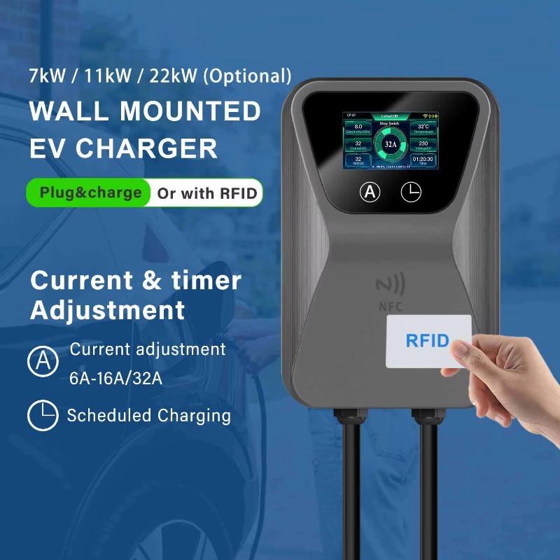 22Kw Wallbox Type 2 Ocpp Rfid - EV 충전기 스마트 월박스, 7kW, 11kW,