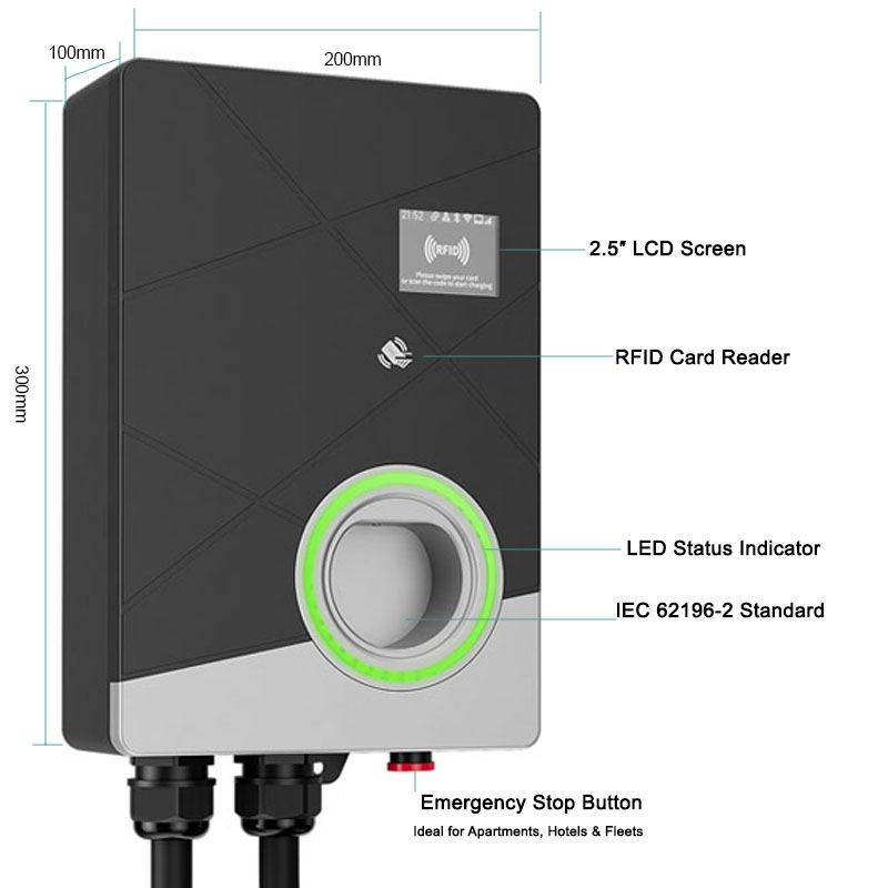 3상 22kW 스마트 EV 충전기 월박스 32A 타입  - 22Kw Wallbox Type 2 Ocpp Rfid 리뷰 및 가격