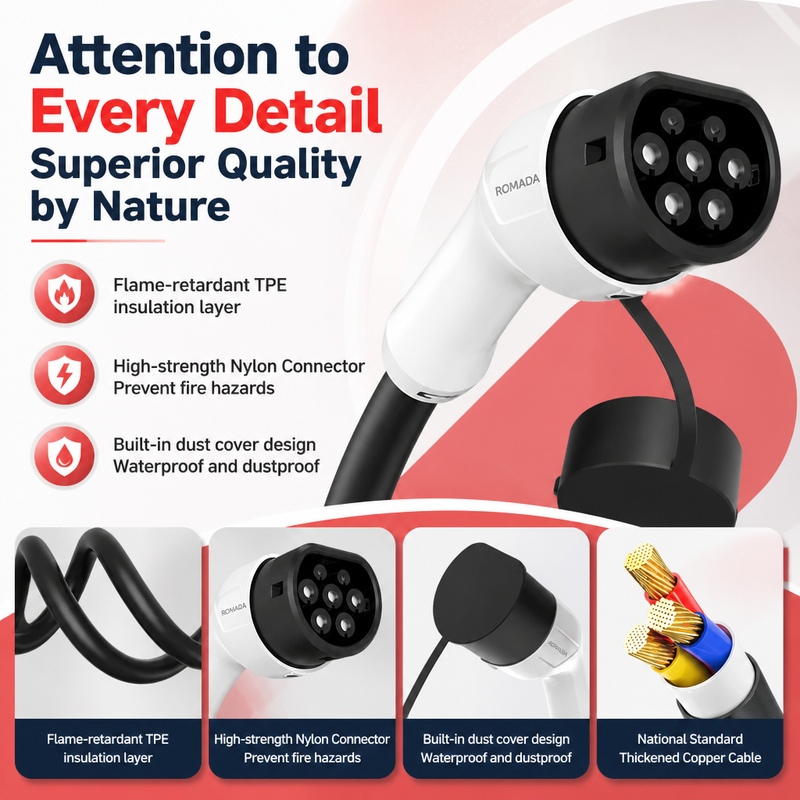 7kW ROMADA 전기차 휴대용 충전기, GBT Ty - Portable Ev Charger 32A Type 2 Cee Plug 리뷰 및 가격